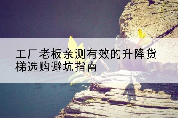 凉城升降货梯怎么选-工厂老板亲测有效的升降货梯选购避坑指南