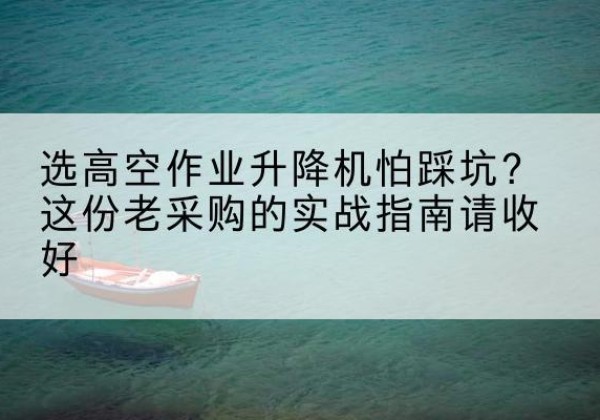 凉城高空作业升降机厂家推荐-选高空作业升降机怕踩坑？这份老采购的实战指南请收好