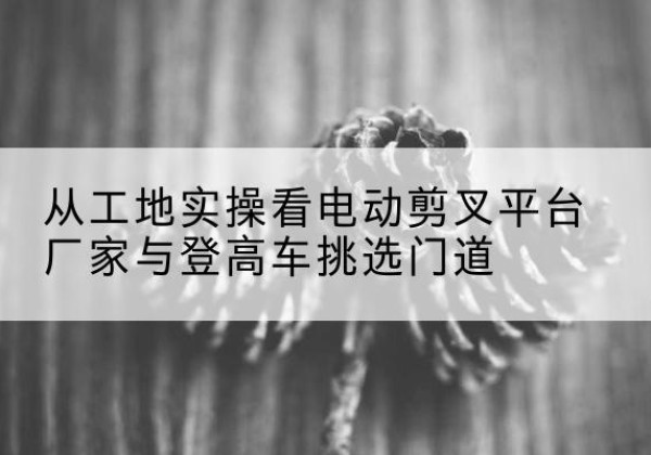 凉城电动剪叉升降平台厂家-从工地实操看电动剪叉平台厂家与登高车挑选门道